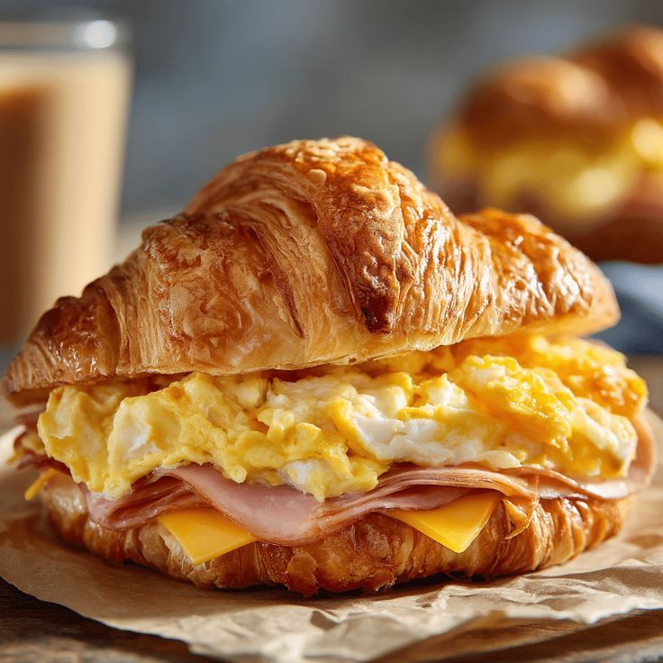 ክሮሰንት ኦምሌት ሳንድዊች (Croissant Omelet Sandwich)  image