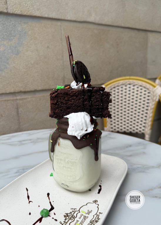 Freak shake with chocolate cake image