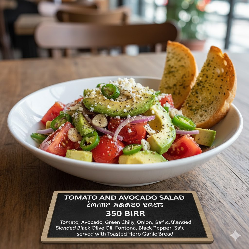 TOMATO AND AVOCADO SALAD / ቲማቲም አቮካዶ ሰላጣ image
