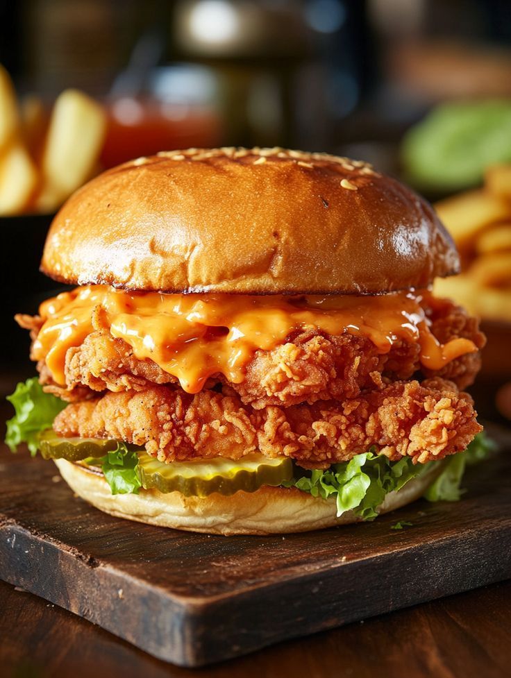 Golden Hub Fried Chicken Double Burger  image