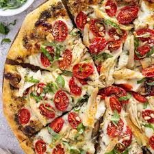 Chicken pesto pizza image