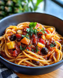 Pasta Tomato Sauce, Anchovies, Olives, Capperi image